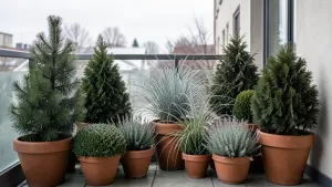 rośliny zimowe na balkon